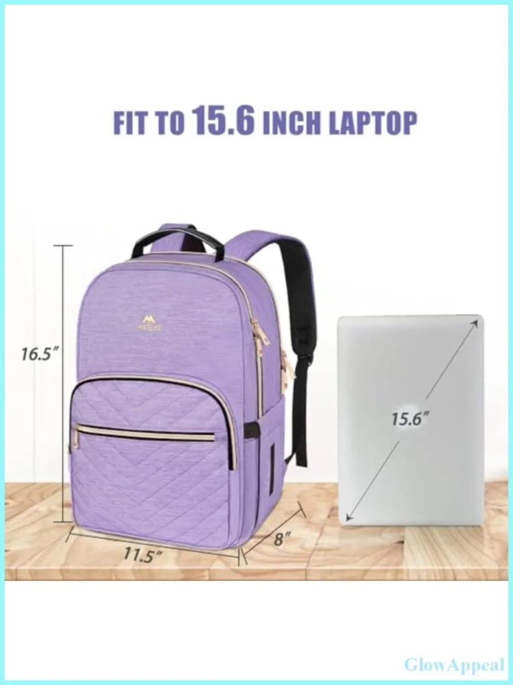 Water Resistant Laptop Backpack for Women, Anti Theft College Bookbag, PU
